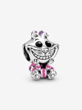 Pandora Silver Cheshire Cat Charm with Pink Accents